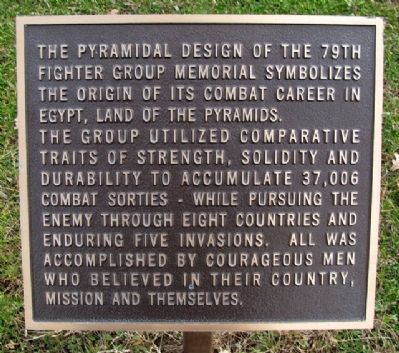 79th Fighter Group Memorial Marker. Click for full size. 79th Fighter Group Memorial Marker image. Click for full size.