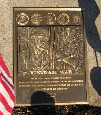 Trumbull Vietnam Veterans Memorial Park Marker. Click for full size. Trumbull Vietnam Veterans Memorial Park Marker image. Click for full size.