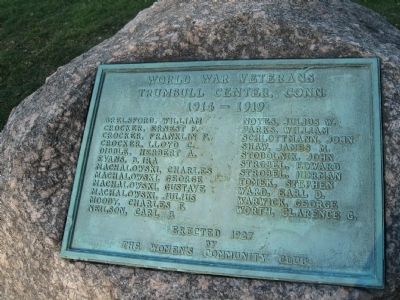 Trumbull World War I Memorial Marker image. Click for full size.