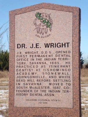 Dr. J. E. Wright Marker image. Click for full size.