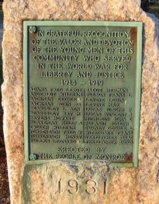 Monroe World War I Memorial. Click for full size. Monroe World War I Memorial image. Click for full size.