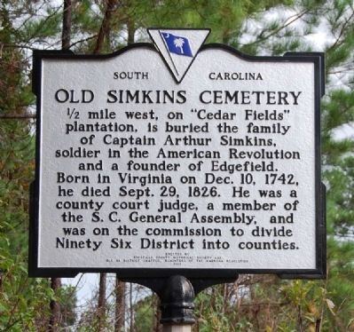 Old Simkins Cemetery Marker image. Click for full size.