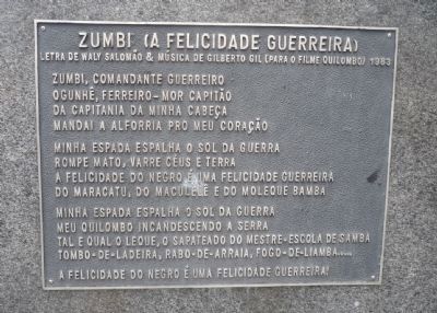 Zumbi Dos Palmares Monument Marker - Panel 2 image. Click for full size.