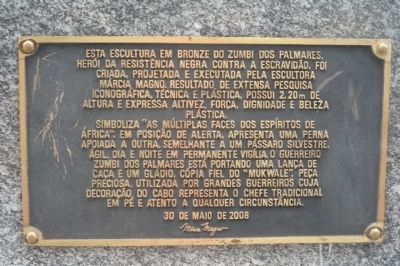 Zumbi Dos Palmares Monument Marker - Panel 3 image. Click for full size.