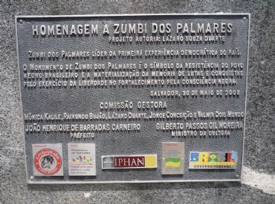 Zumbi Dos Palmares Monument Marker - Panel 4 image. Click for full size.