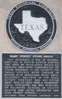 Mary Street Stone House Marker image. Click for full size.