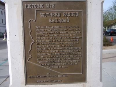 Southern Pacific Railroad Marker. Click for full size. Southern Pacific Railroad Marker image. Click for full size.