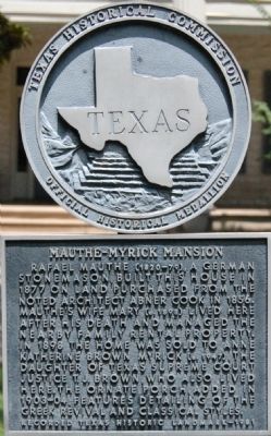Mauthe-Myrick Mansion Marker. Click for full size. Mauthe-Myrick Mansion Marker image. Click for full size.
