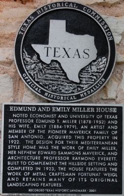 Edmund and Emily Miller House Marker - old marker. Click for full size. Edmund and Emily Miller House Marker - old marker image. Click for full size.