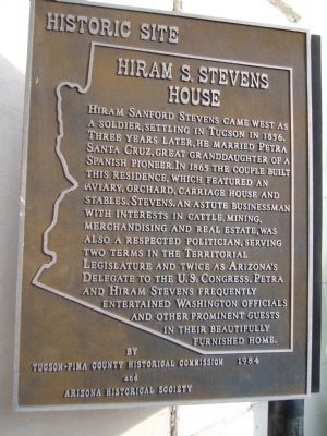 Hiram S. Stevens House Marker. Click for full size. Hiram S. Stevens House Marker image. Click for full size.