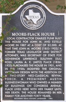 Moore-Flack House Marker image. Click for full size.