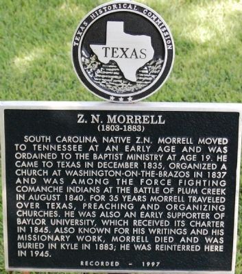 Z.N. Morrell Marker. Click for full size. Z.N. Morrell Marker image. Click for full size.