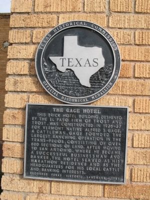 The Gage Hotel Marker image. Click for full size.