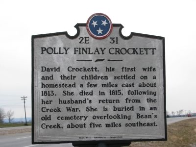 Polly Finlay Crockett Marker image. Click for full size.