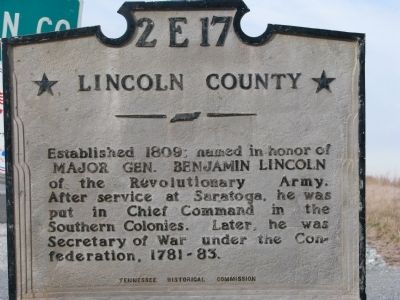 Lincoln County Marker. Click for full size. Lincoln County Marker image. Click for full size.