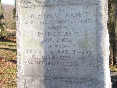 Polly Finlay Crockett Grave image. Click for full size.