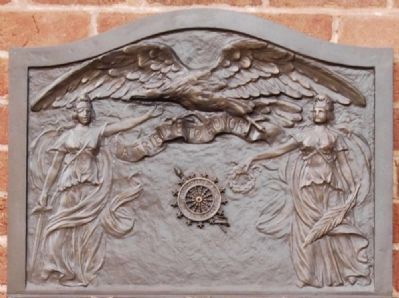 Edgefield County World War I Memorial -<br>Top Relief image. Click for full size.