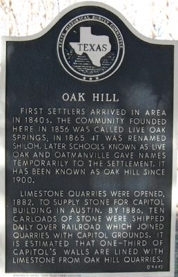 Oak Hill Marker. Click for full size. Oak Hill Marker image. Click for full size.