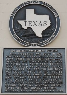 Openheimer-Montgomery Building Marker. Click for full size. Openheimer-Montgomery Building Marker image. Click for full size.