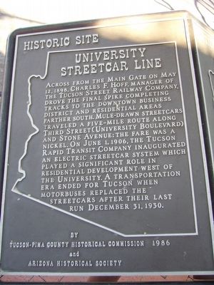 University Streetcar Line Marker image. Click for full size.