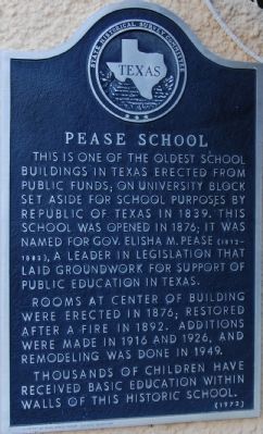 Pease School Marker. Click for full size. Pease School Marker image. Click for full size.