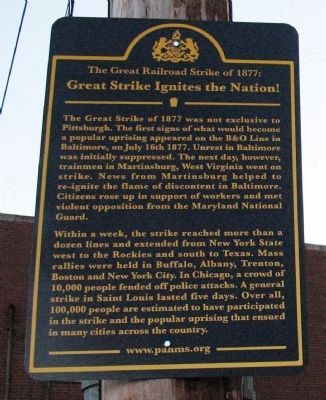 Great Strike Ignites the Nation! Marker. Click for full size. Great Strike Ignites the Nation! Marker image. Click for full size.