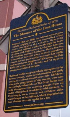 The Menace of the Iron Horse Marker. Click for full size. The Menace of the Iron Horse Marker image. Click for full size.