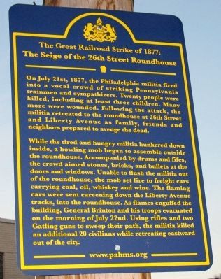Seige at the 26th Street Roundhouse Marker image. Click for full size.