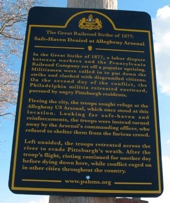 Safe Haven Denied at Allegheny Arsenal Marker image. Click for full size.