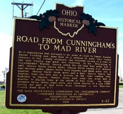 Road From Cunningham's to Mad River Marker (Side B) image. Click for full size.