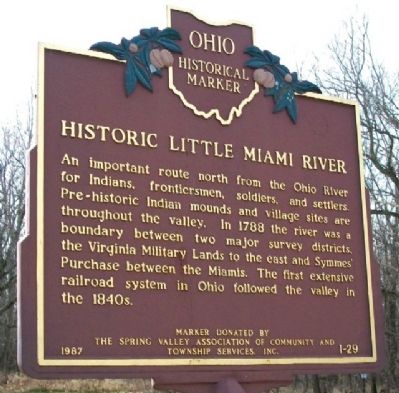Historic Little Miami River Marker (Side A). Click for full size. Historic Little Miami River Marker (Side A) image. Click for full size.