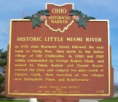 Historic Little Miami River Marker (Side B). Click for full size. Historic Little Miami River Marker (Side B) image. Click for full size.