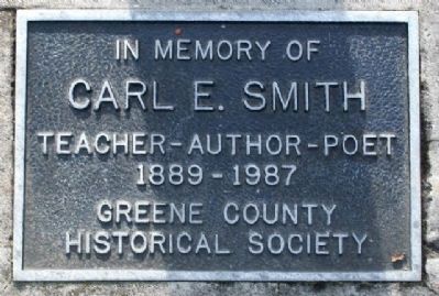Carl E. Smith Marker at Base of Historical Marker. Click for full size. Carl E. Smith Marker at Base of Historical Marker image. Click for full size.