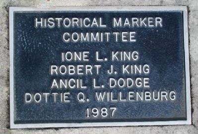 Historical Marker Committee Marker at Base of Historical Marker. Click for full size. Historical Marker Committee Marker at Base of Historical Marker image. Click for full size.