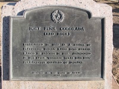 Fort Peña Colorado (Red Rock) Marker image. Click for full size.