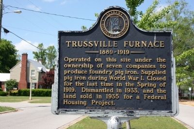 Trussville Furnace Marker. Click for full size. Trussville Furnace Marker image. Click for full size.