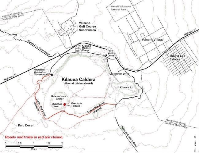 Kilauea Caldera Map image. Click for full size.