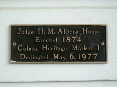 Judge H. M. Albery House Marker image. Click for full size.