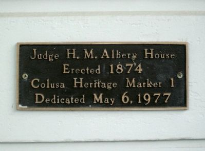 Judge H. M. Albery House Marker. Click for full size. Judge H. M. Albery House Marker image. Click for full size.