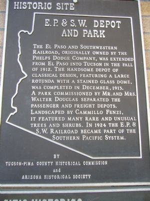 E.P.&S.W. Depot and Park Marker image. Click for full size.