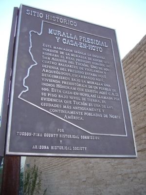 Presidio Wall & Pithouse Marker. Click for full size. Presidio Wall & Pithouse Marker image. Click for full size.
