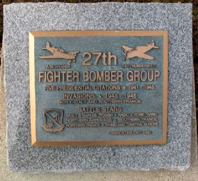 27th Fighter Bomber Group Marker. Click for full size. 27th Fighter Bomber Group Marker image. Click for full size.