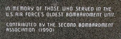 2nd Bomb Group (H) Memorial. Click for full size. 2nd Bomb Group (H) Memorial image. Click for full size.