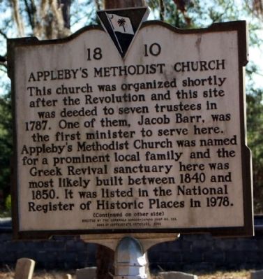 Appleby's Methodist Church Marker image. Click for full size.
