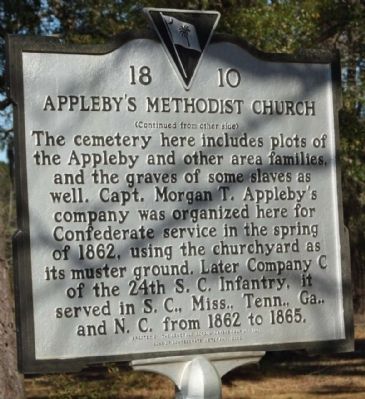 Appleby's Methodist Church Marker image. Click for full size.