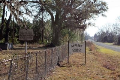 Appleby's Methodist Church Marker, seen looking east along Wire Road (State Road 18-19) image. Click for full size.