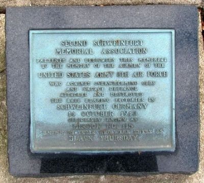 Second Schweinfurt Memorial Marker image. Click for full size.