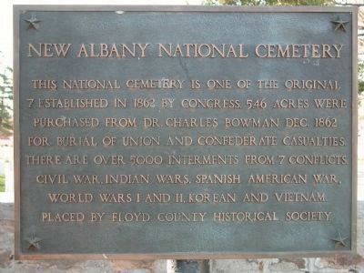New Albany National Cemetery Marker. Click for full size. New Albany National Cemetery Marker image. Click for full size.