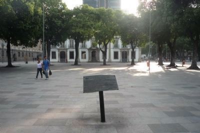 Praça 15 de Novembro Marker - the Imperial Palace in background image. Click for full size.