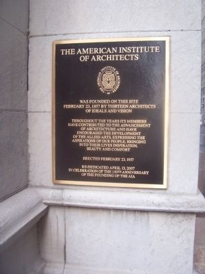 The American Institute of Architects Marker. Click for full size. The American Institute of Architects Marker image. Click for full size.